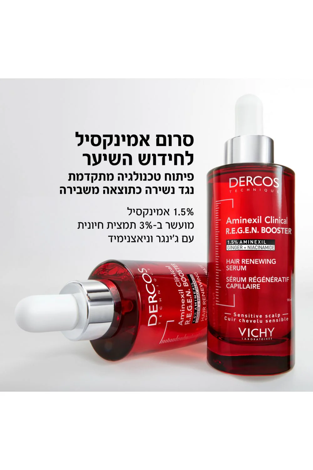 סרום לשיער 90 מ"ל .Dercos aminexil R.E.G.E.N לחידוש השיער | וישי - Image 3
