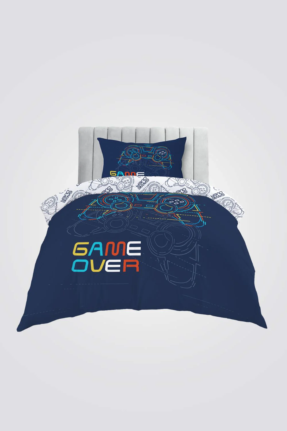 סט מצעים מיטת יחיד לילדים 90/200 ס"מ GAME OVER | רד צ'ילי - Image 2