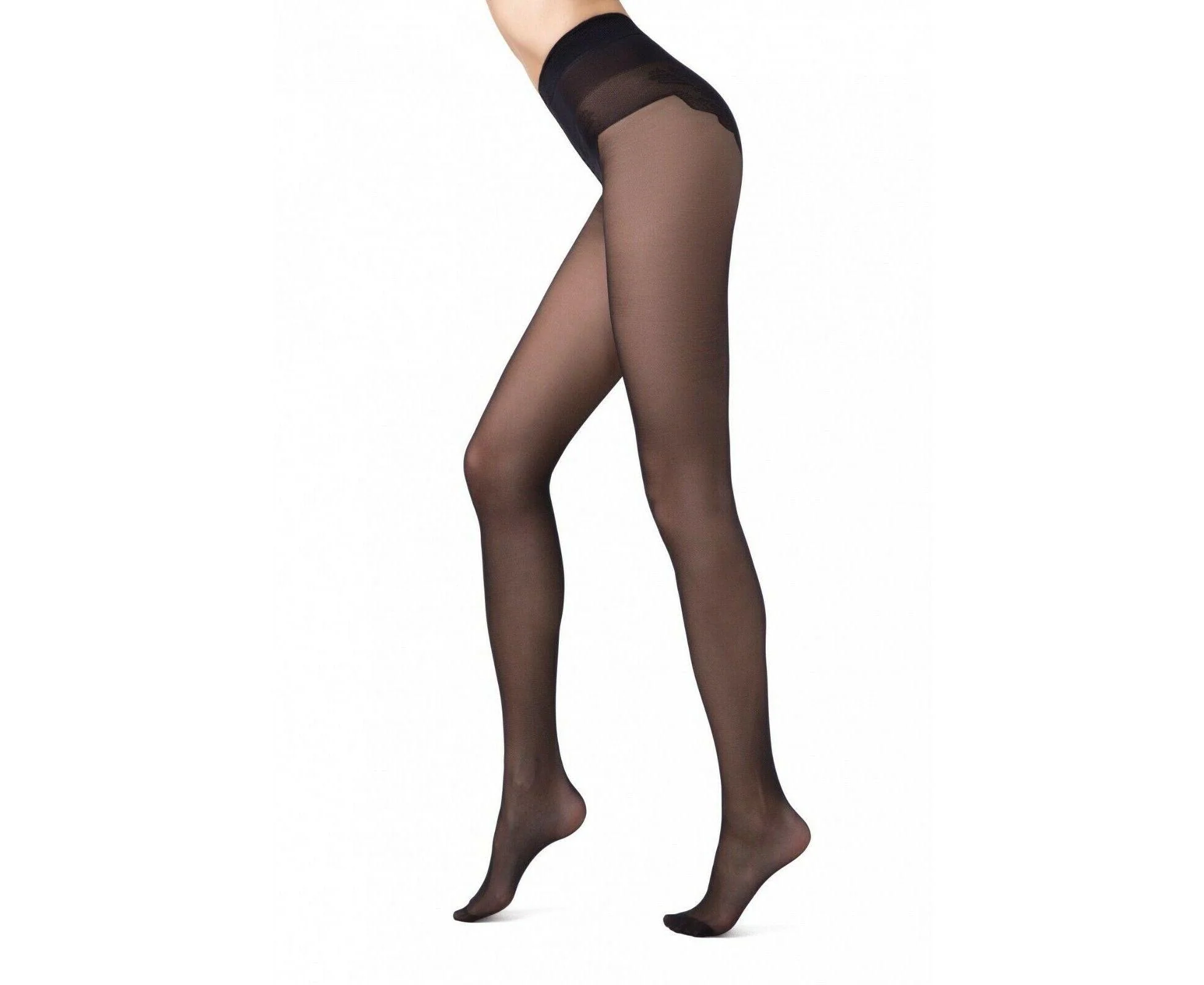 גרביון דק מעוטר BIKINI 20 דנייר - שחור - Image 2