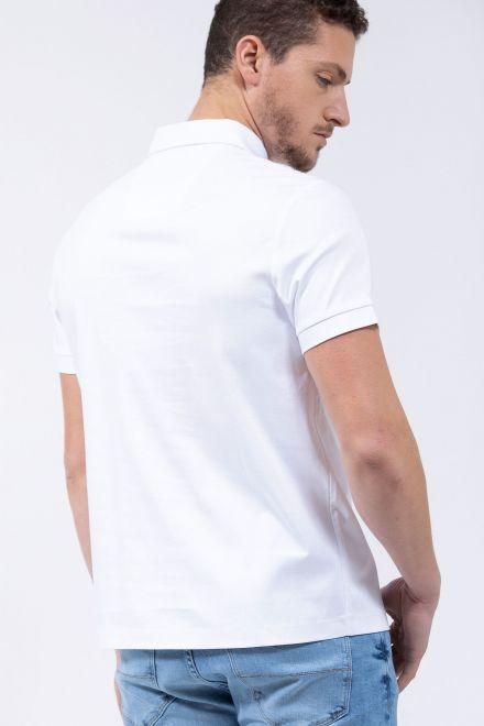 פולו SLIM FIT מנדף זיעה בצבע לבן - Image 3