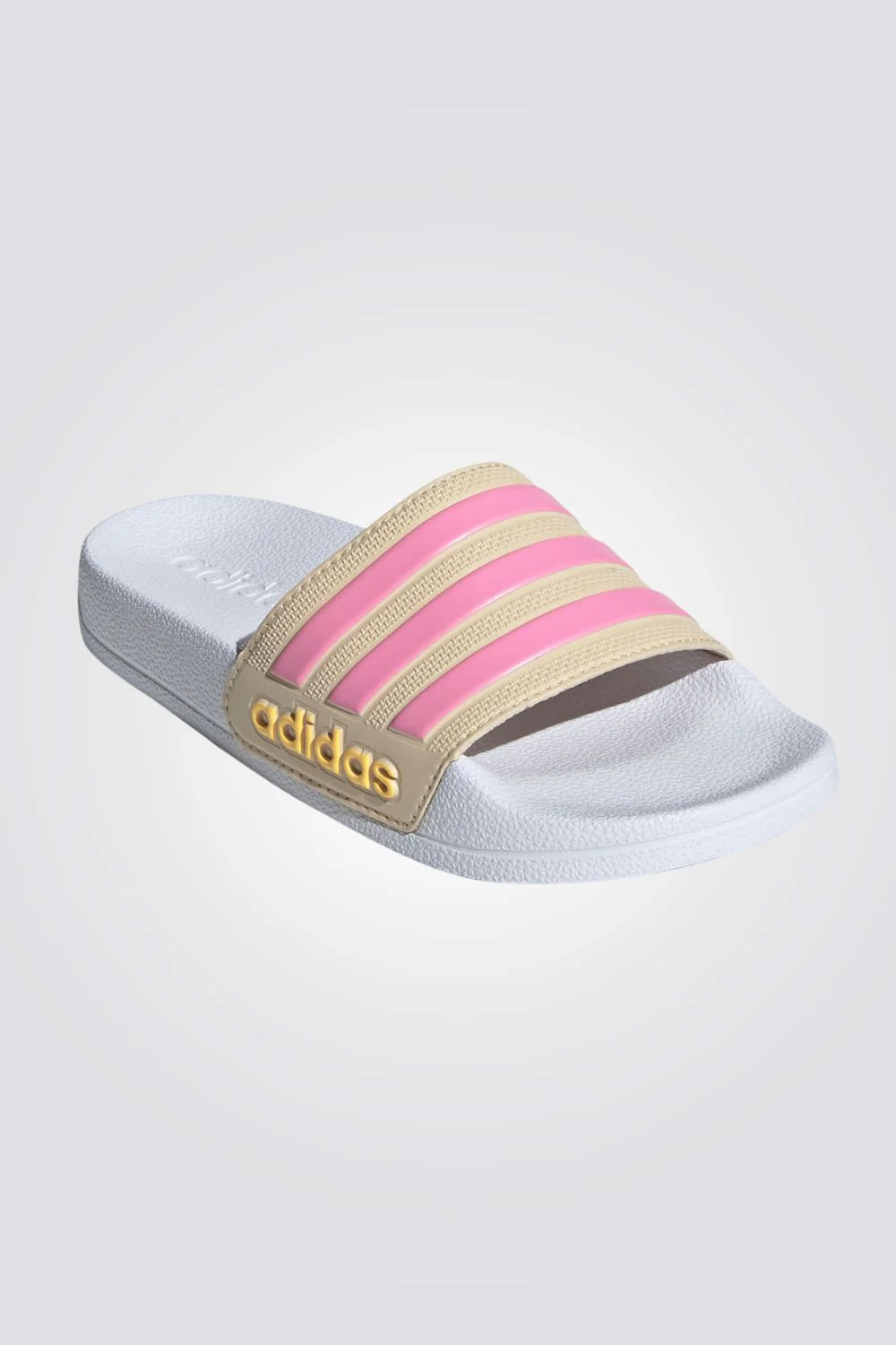 כפכפים לילדות Adilette Shower בצבע לבן וורוד - Image 2