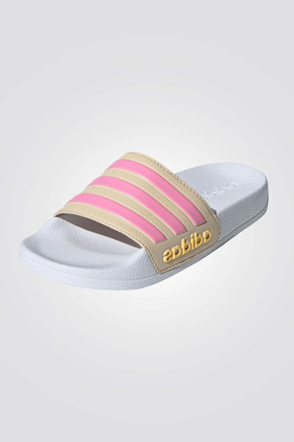 כפכפים לילדות Adilette Shower בצבע לבן וורוד - Image 3