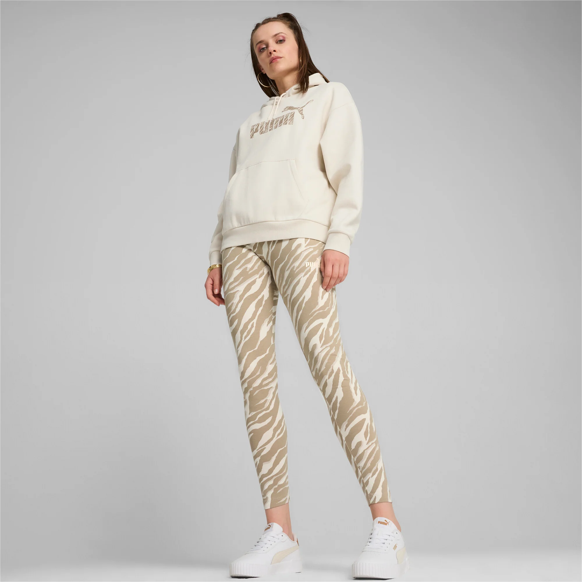 קפוצ'ון ANIMAL Hoodie לנשים בצבע בז' - Image 5