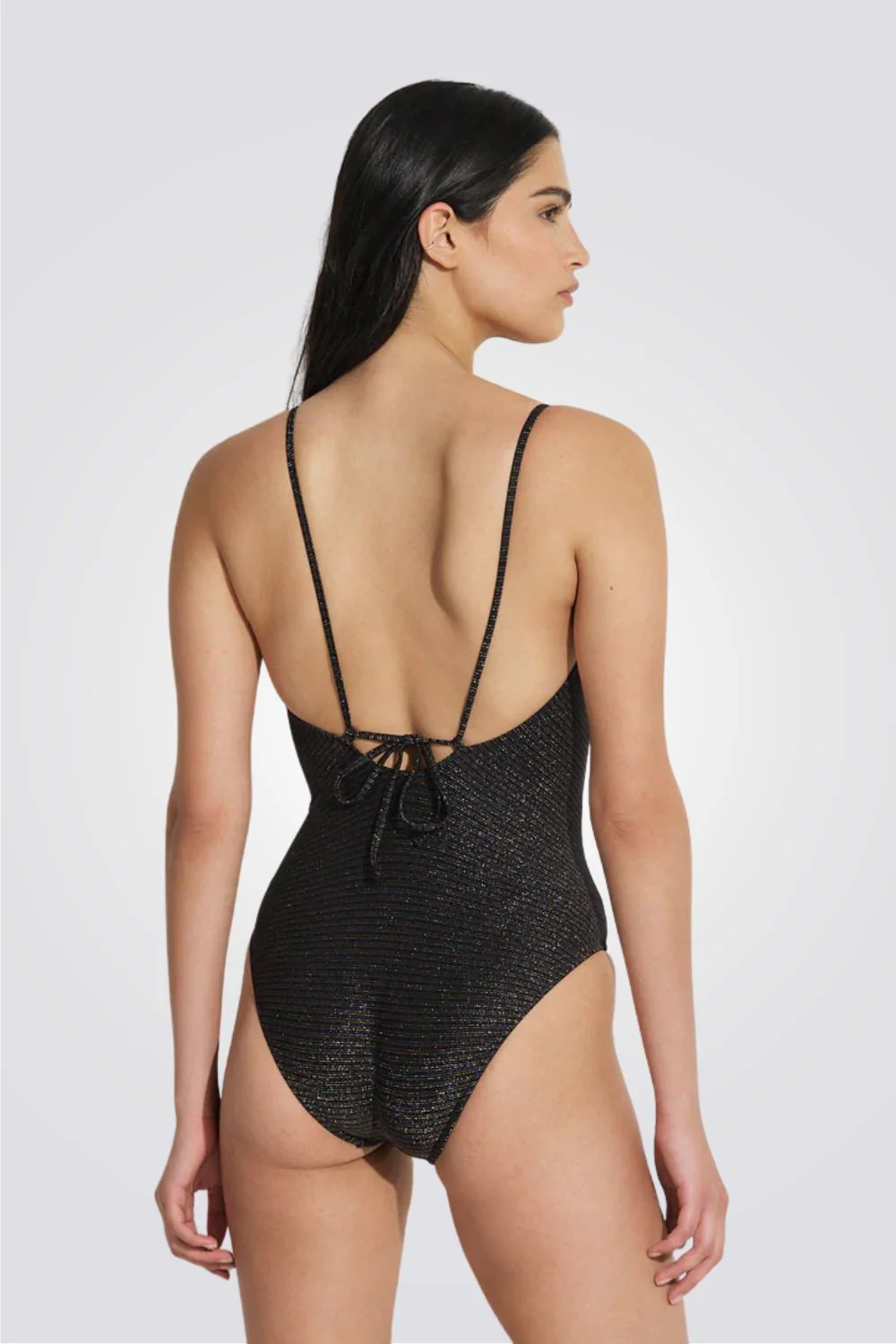 בגד ים שלם מנצנץ Lurex שחור - Image 4