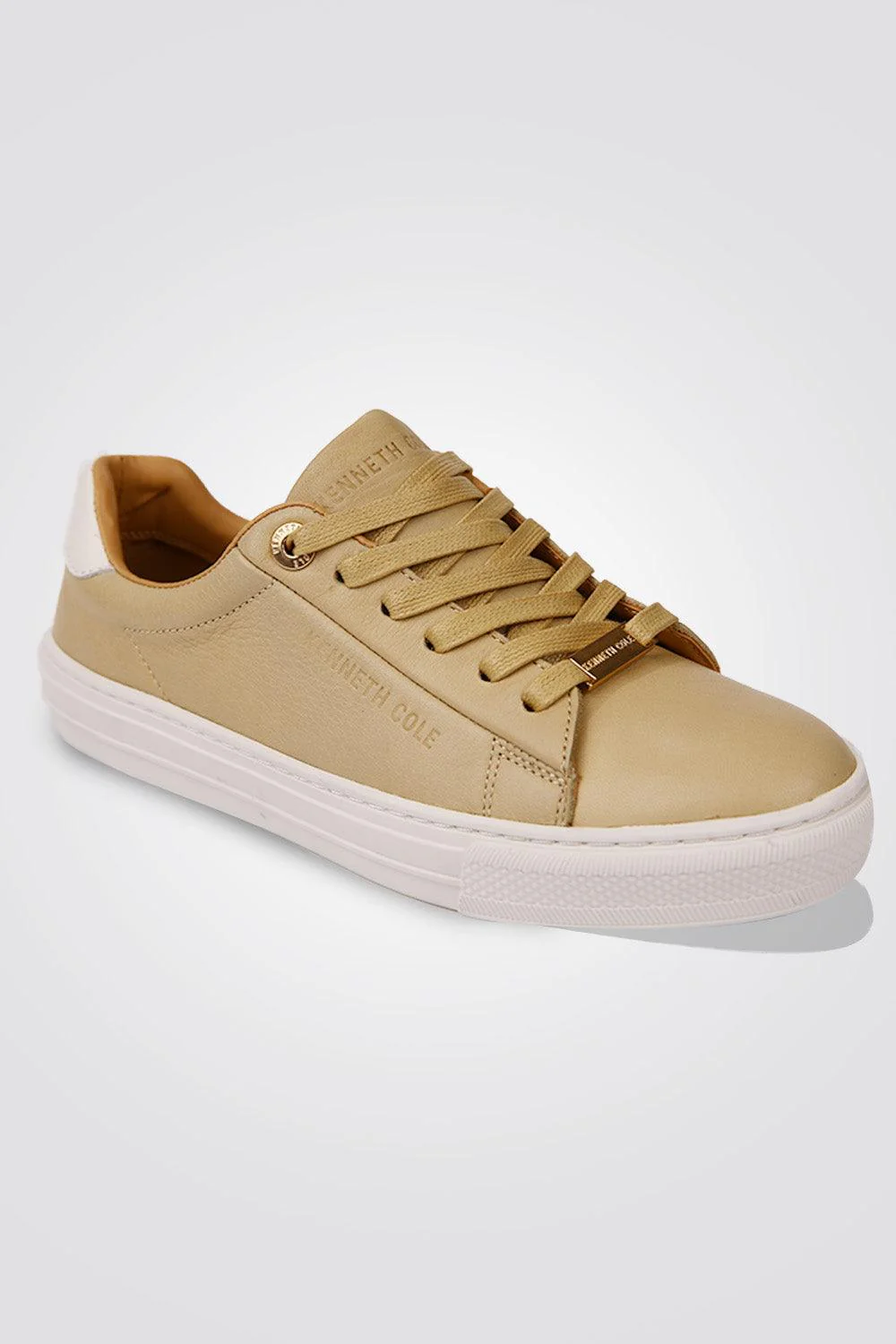 סניקרס עור BEIGE WHITE - Image 3