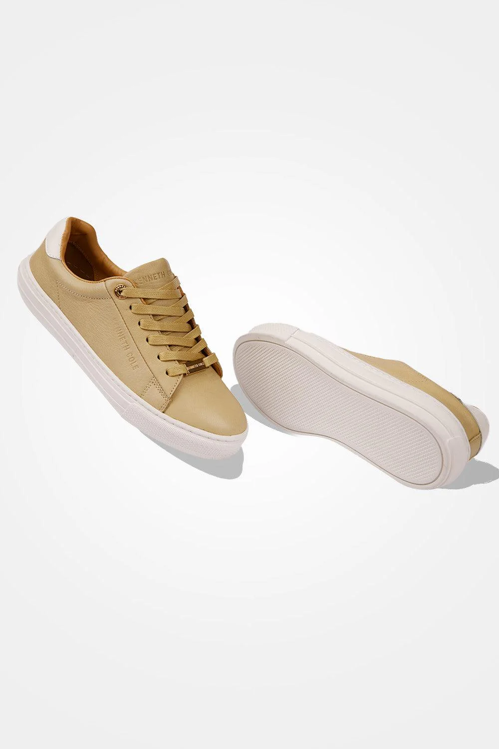 סניקרס עור BEIGE WHITE - Image 4