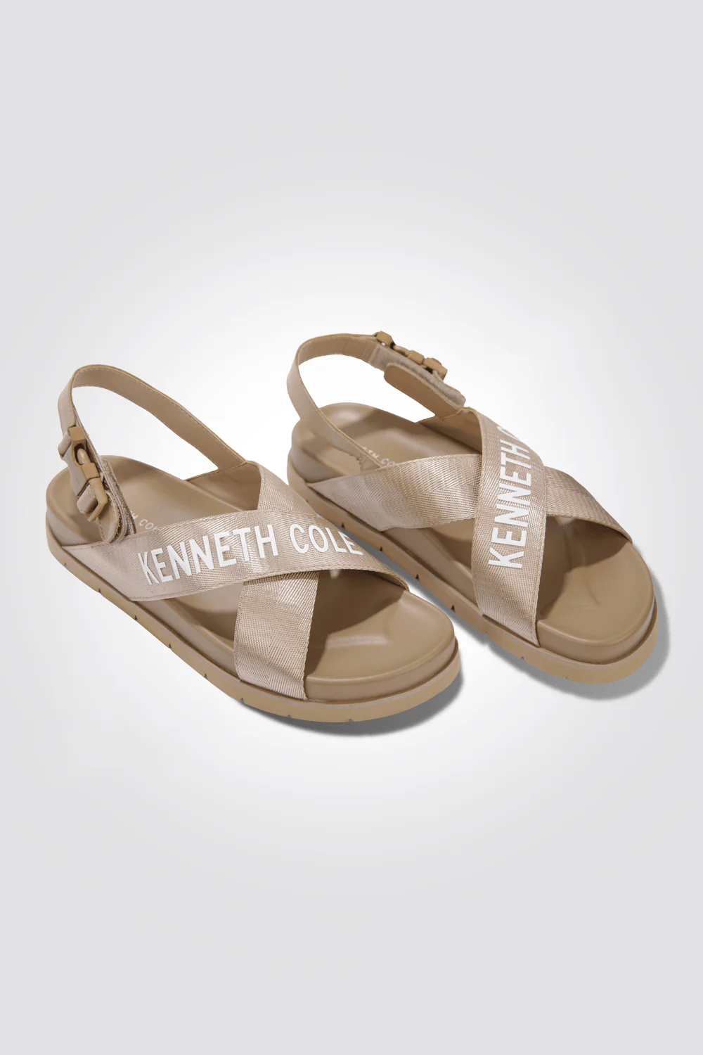 סנדלי FLAT ANKLE STRAP לנשים בצבע בז' - Image 2