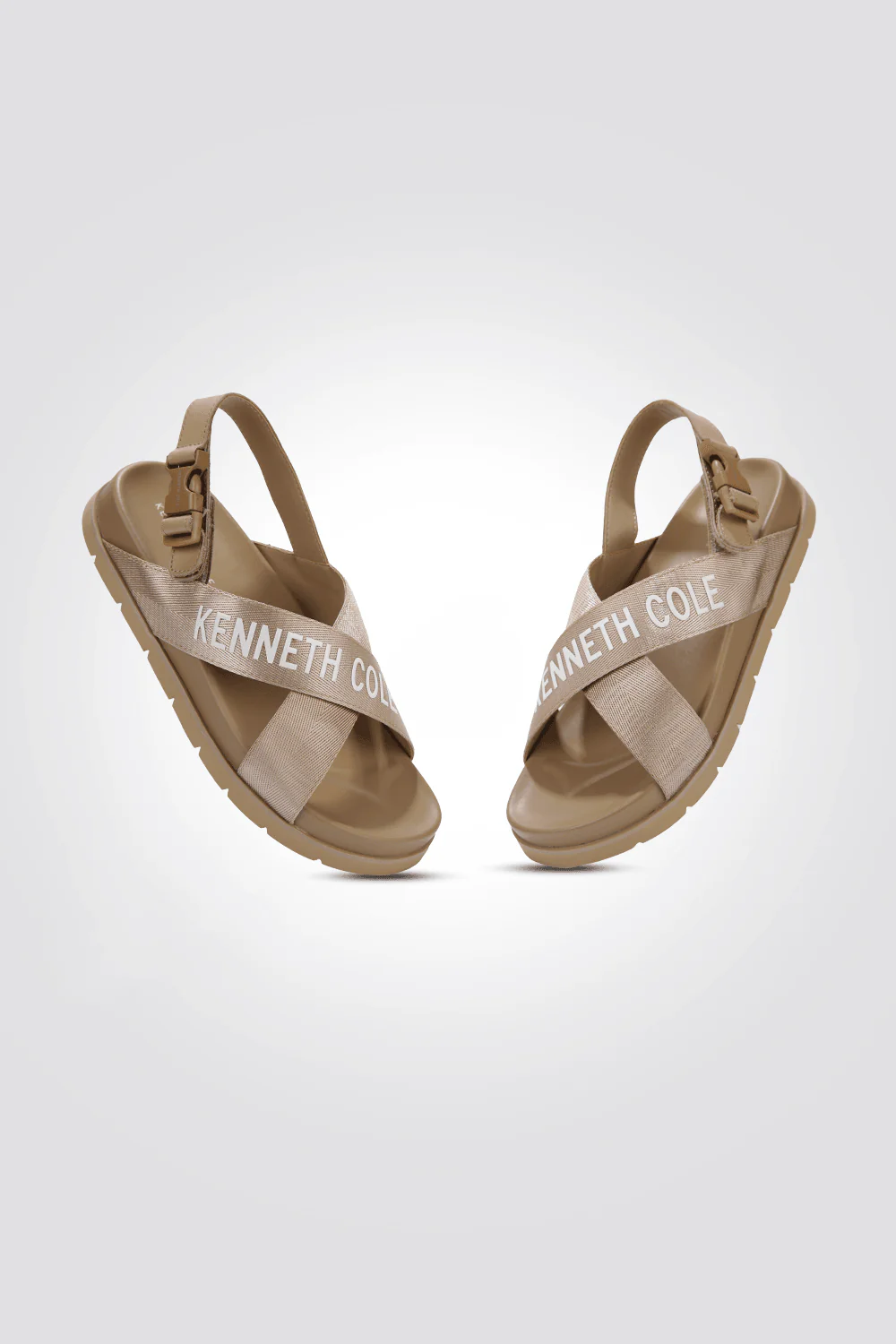 סנדלי FLAT ANKLE STRAP לנשים בצבע בז' - Image 4