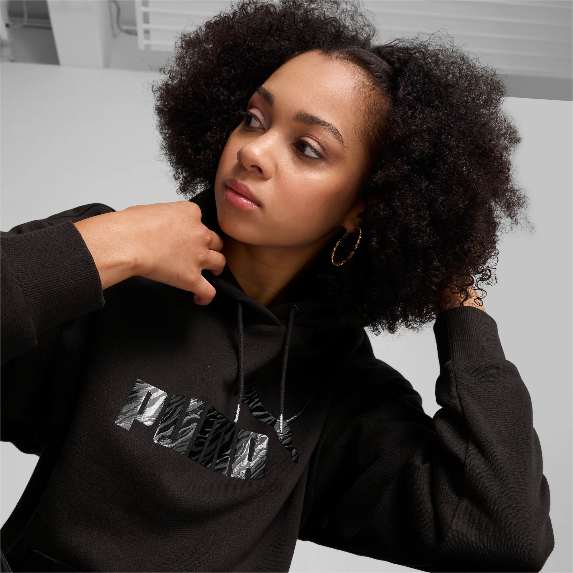 קפוצ'ון ANIMAL Hoodie לנשים בצבע שחור - Image 6