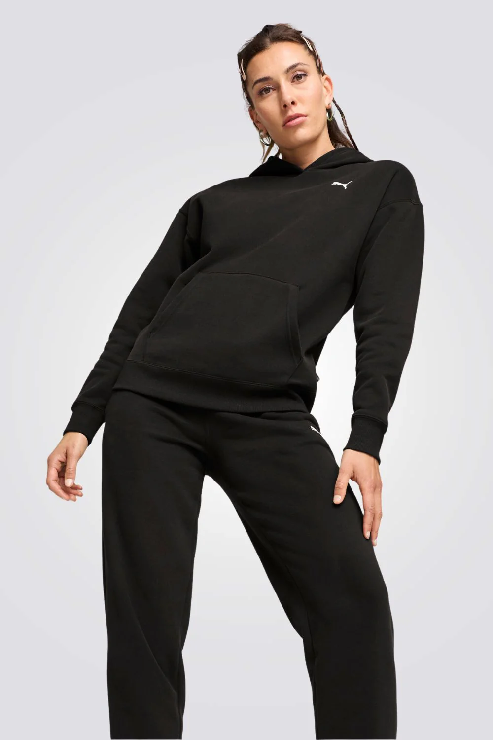 חליפת אימון לנשים Loungewear בצבע שחור