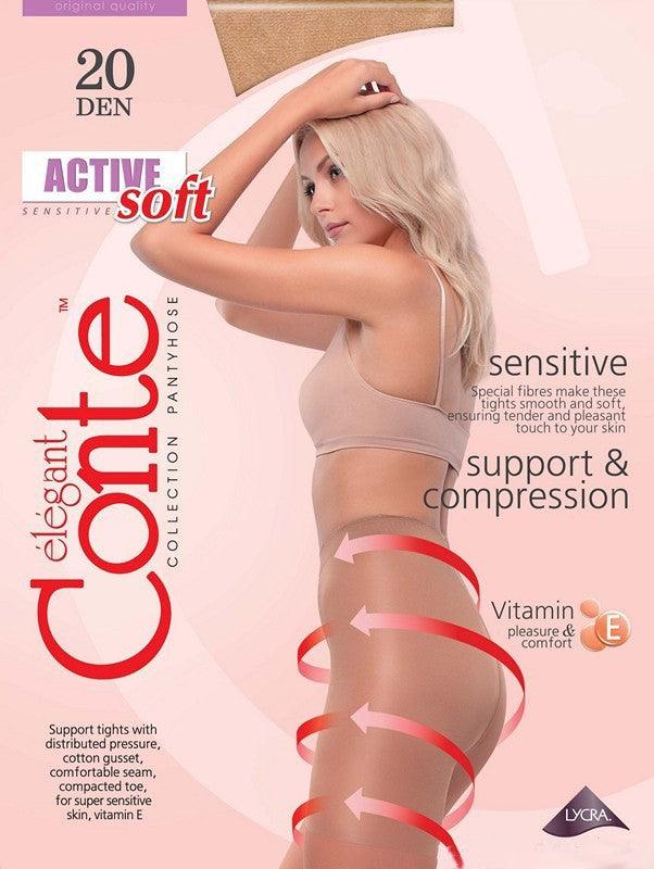 גרביון מעצב ACTIVE SOFT 20 דנייר - שחור