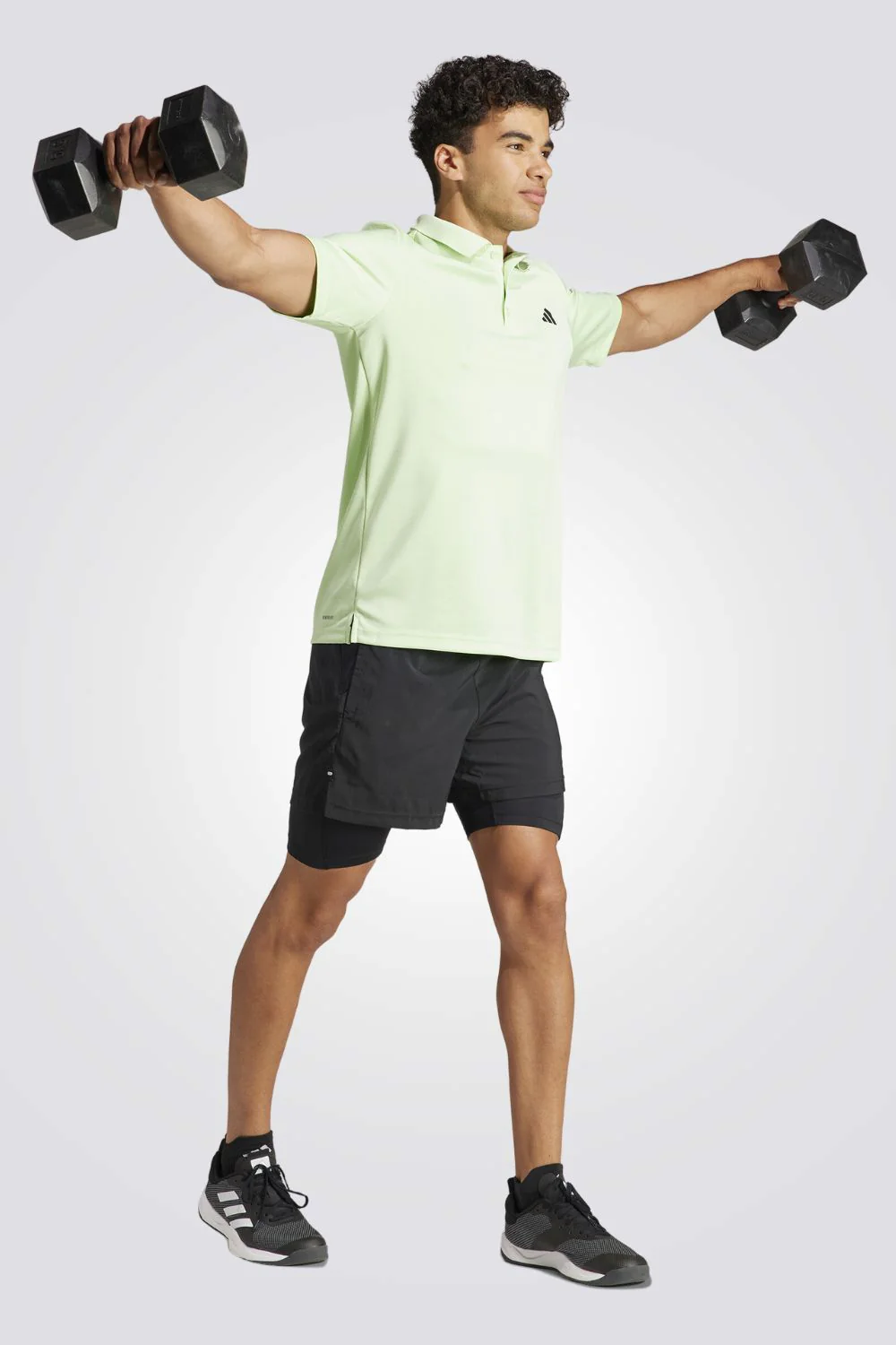 מכנסיים קצרים Training 2-IN-1 לגברים בצבע שחור - Image 4