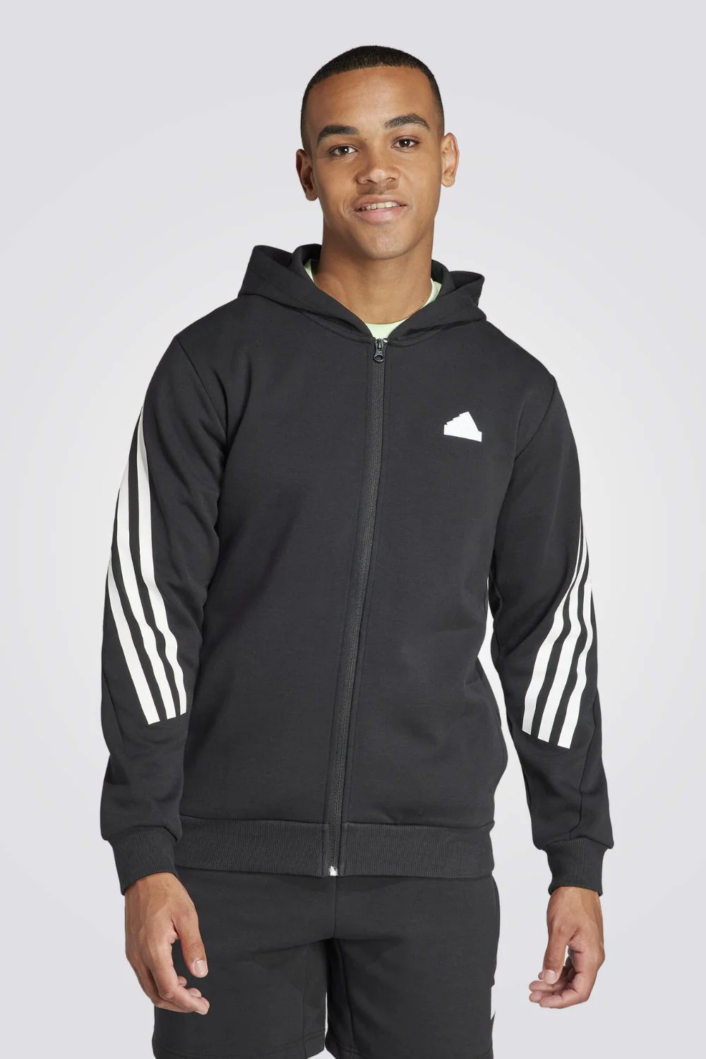 סווטשירט קפוצ'ון FUTURE ICONS 3-STRIPES בצבע שחור