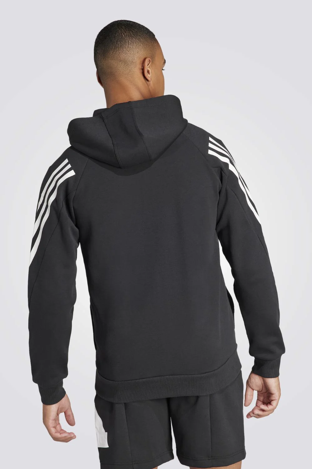 סווטשירט קפוצ'ון FUTURE ICONS 3-STRIPES בצבע שחור - Image 2