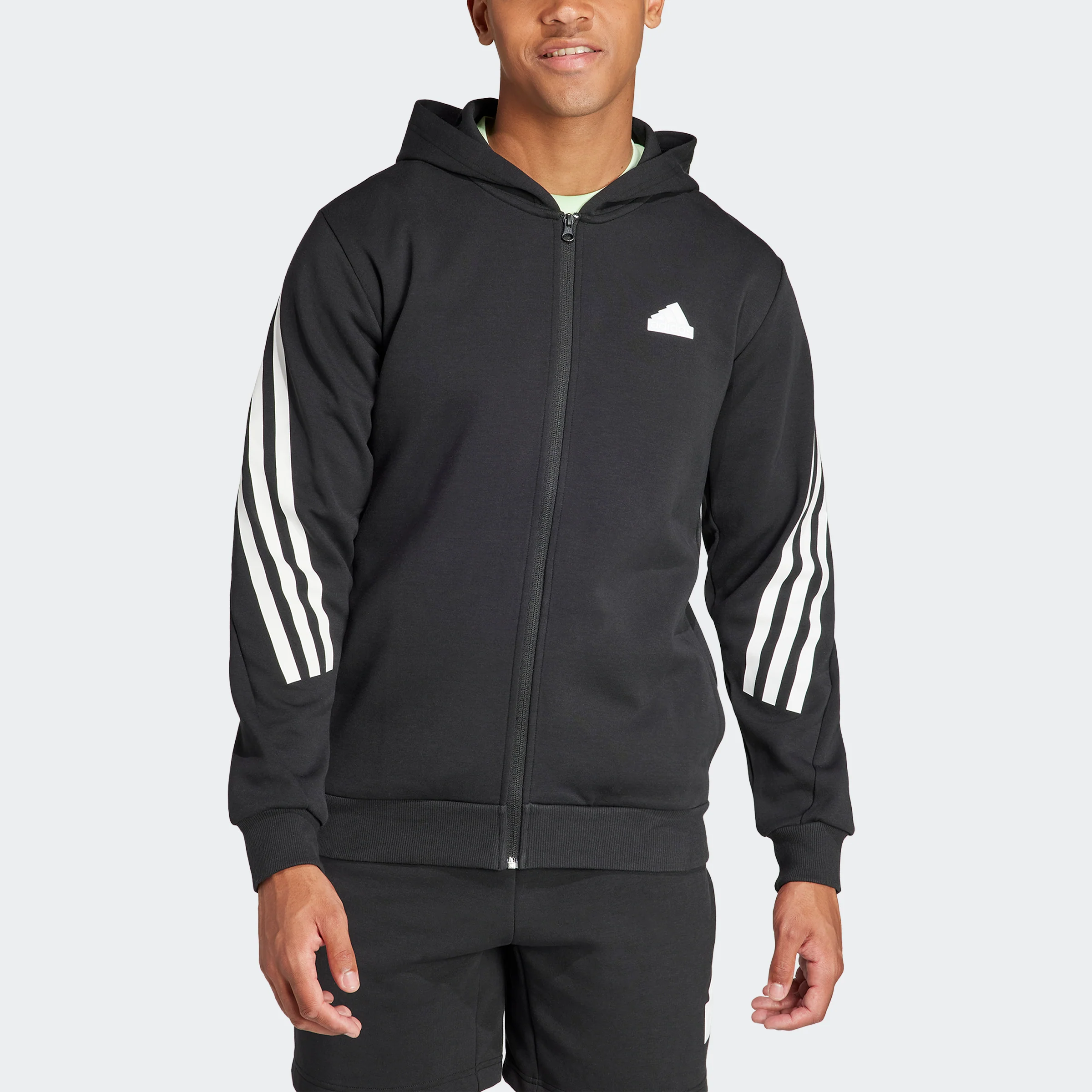 סווטשירט קפוצ'ון FUTURE ICONS 3-STRIPES בצבע שחור - Image 5