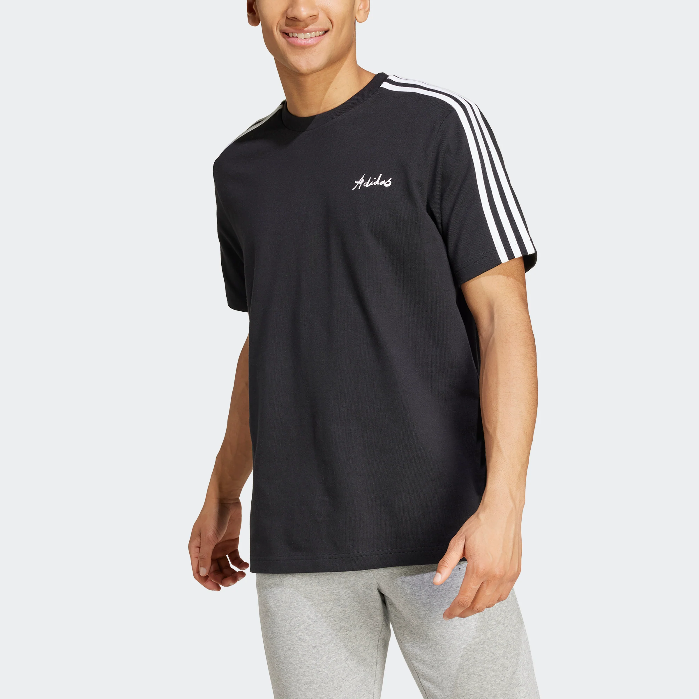 טישירט לגברים  GALLERY בצבע שחור ולבן - Image 3