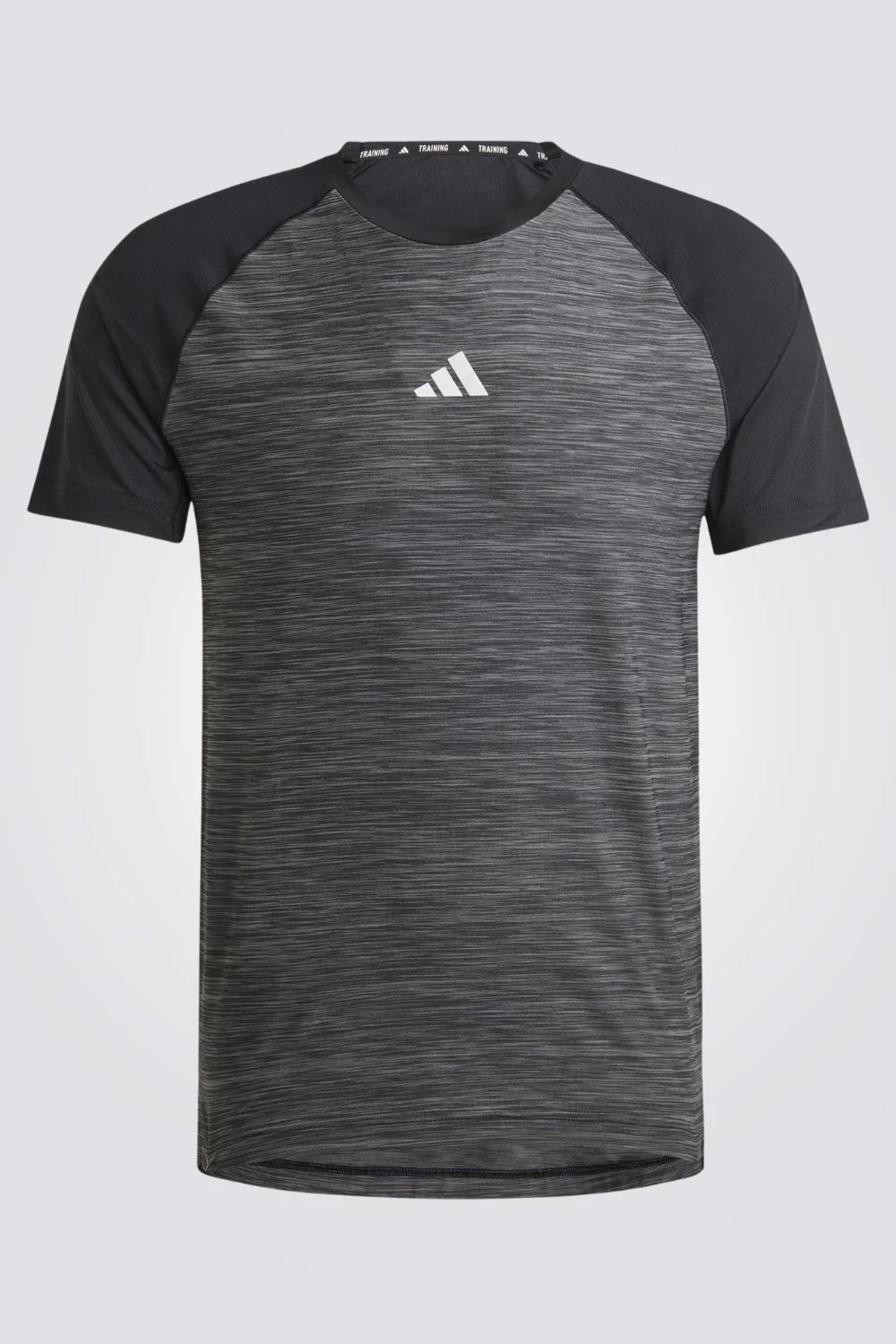 טישרט לגברים GYM+ בצבע אפור ושחור - Image 3