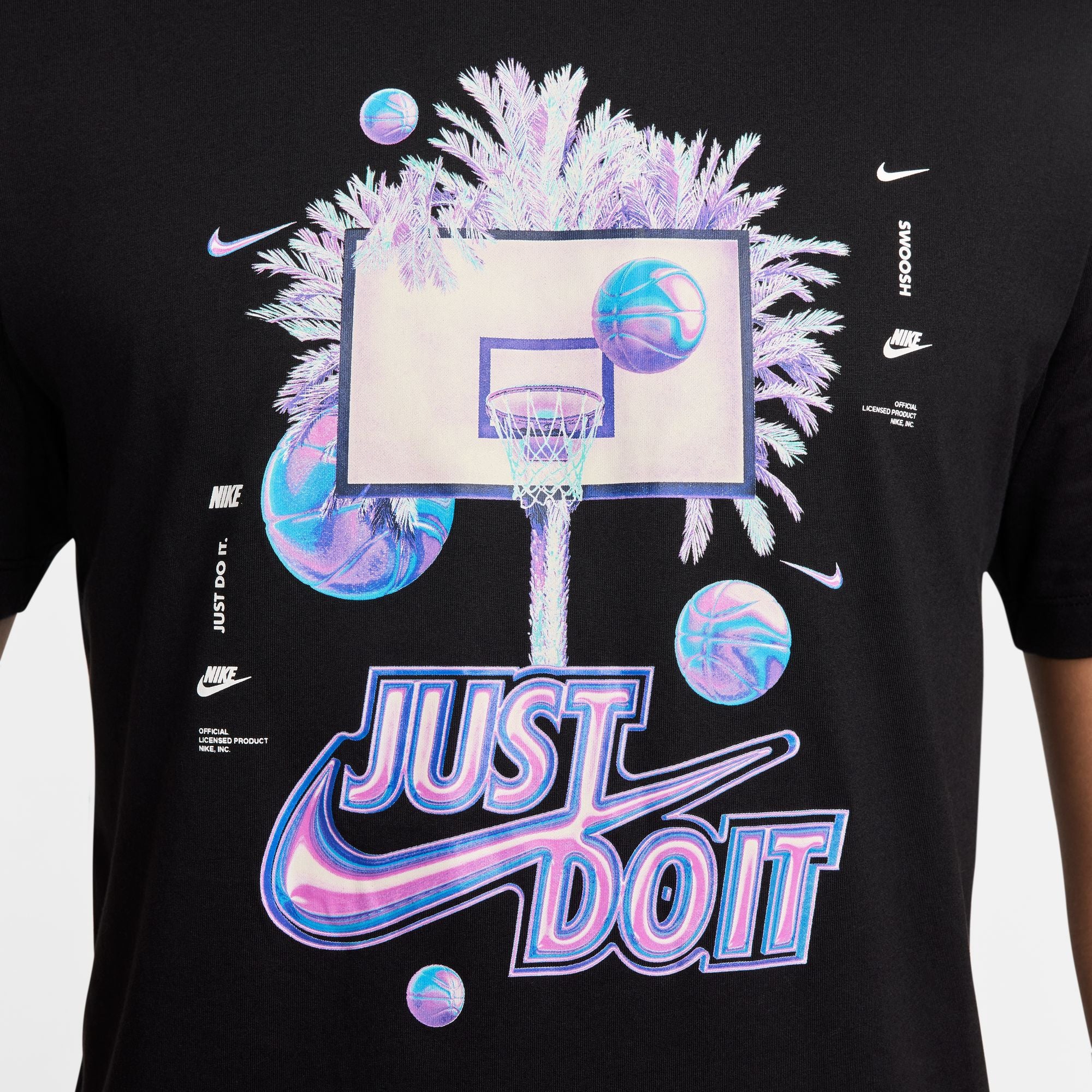 טישירט לגברים Basketball Iridescent Hoop Graphic בצבע שחור - Image 5