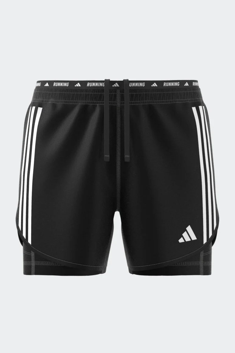 מכנסיים קצרים לגברים OWN THE RUN 3-STRIPES 2-IN-1 בצבע שחור - Image 5
