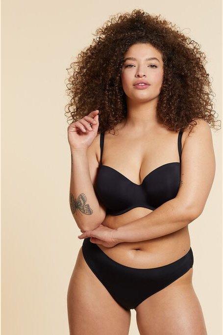 חזיית סטרפלס מיקרופייבר PURE FIT E שחורה - Image 2