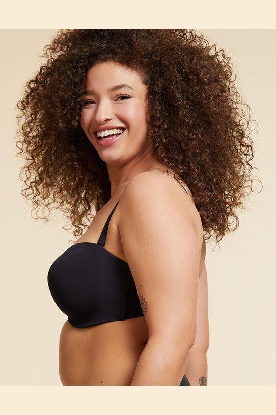 חזיית סטרפלס מיקרופייבר PURE FIT E שחורה - Image 3
