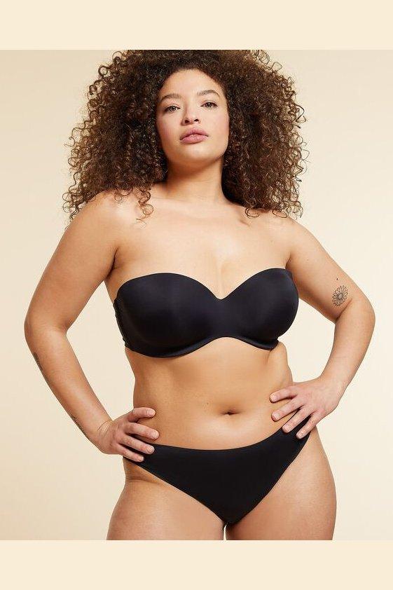 חזיית סטרפלס מיקרופייבר PURE FIT E שחורה - Image 4