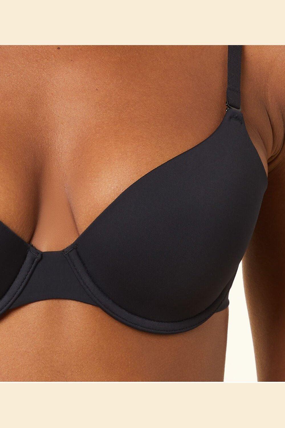 חזיית מיקרופייבר בריפוד קל PURE FIT שחורה - Image 4