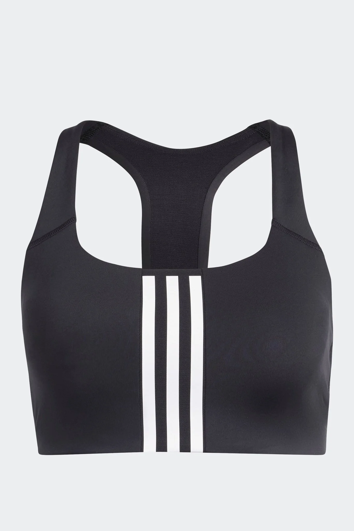 טופ אימון לנשים POWERIMPACT TRAINING MEDIUM-SUPPORT 3-STRIPES בצבע שחור ולבן - Image 6