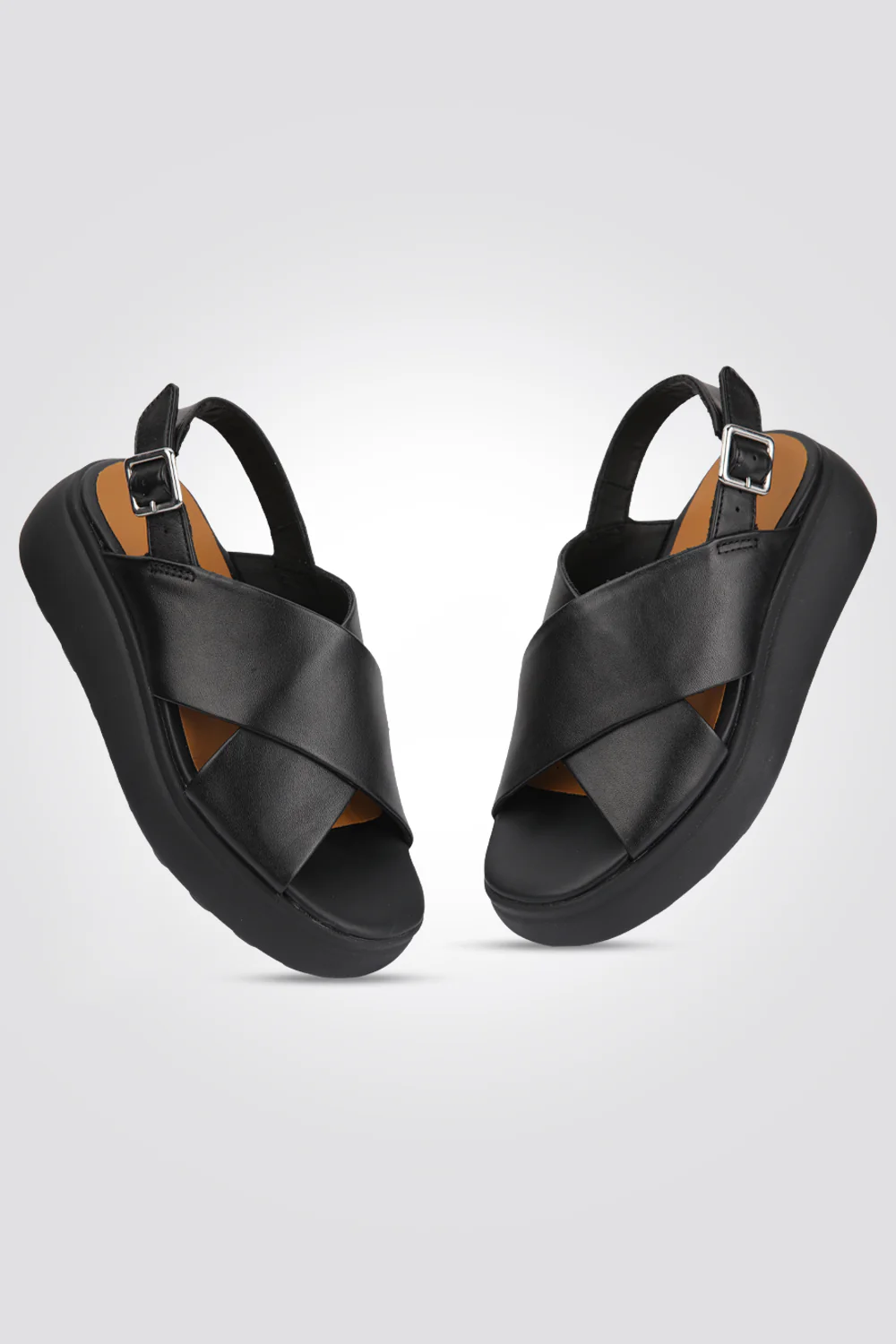 סנדלים לנשים PELLE TACCO SUP. 3 CM בצבע שחור - Image 3