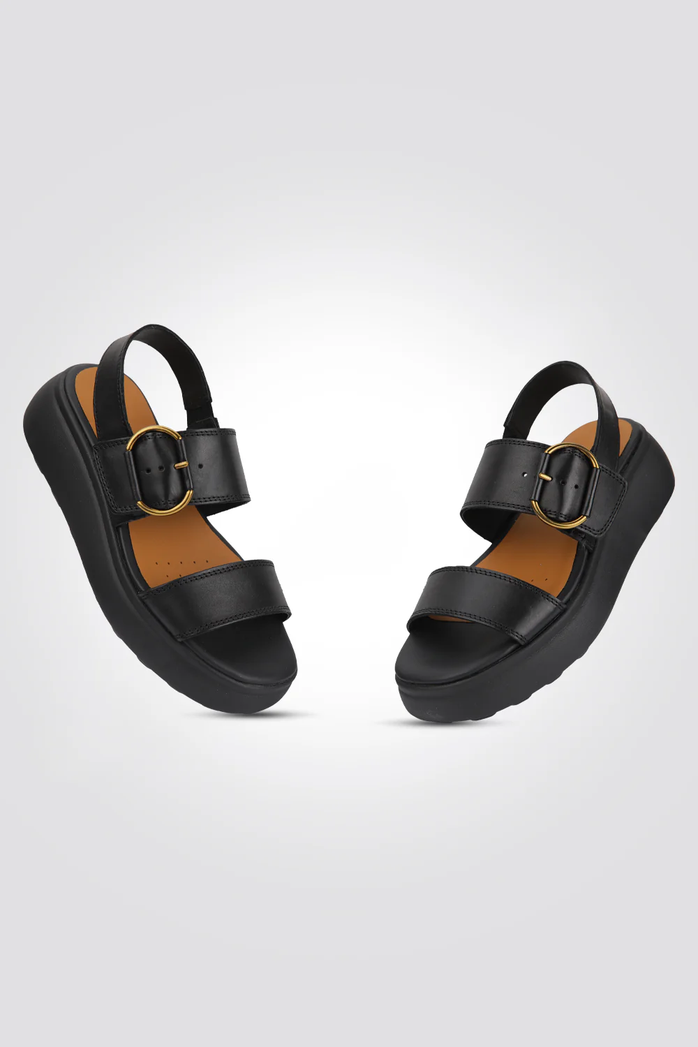 סנדלים לנשים  PELLE TACCO SUP. 3 CM בצבע שחור עם אבזם - Image 3