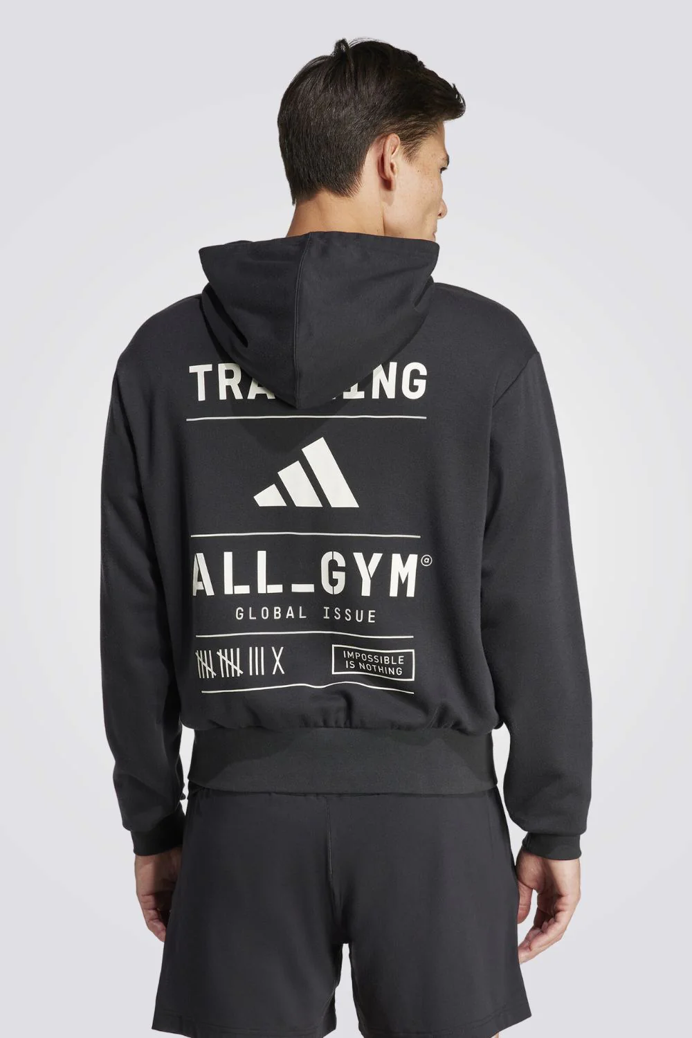 סווטשירט קפוצ'ון All-Gym לגברים בצבע שחור - Image 2