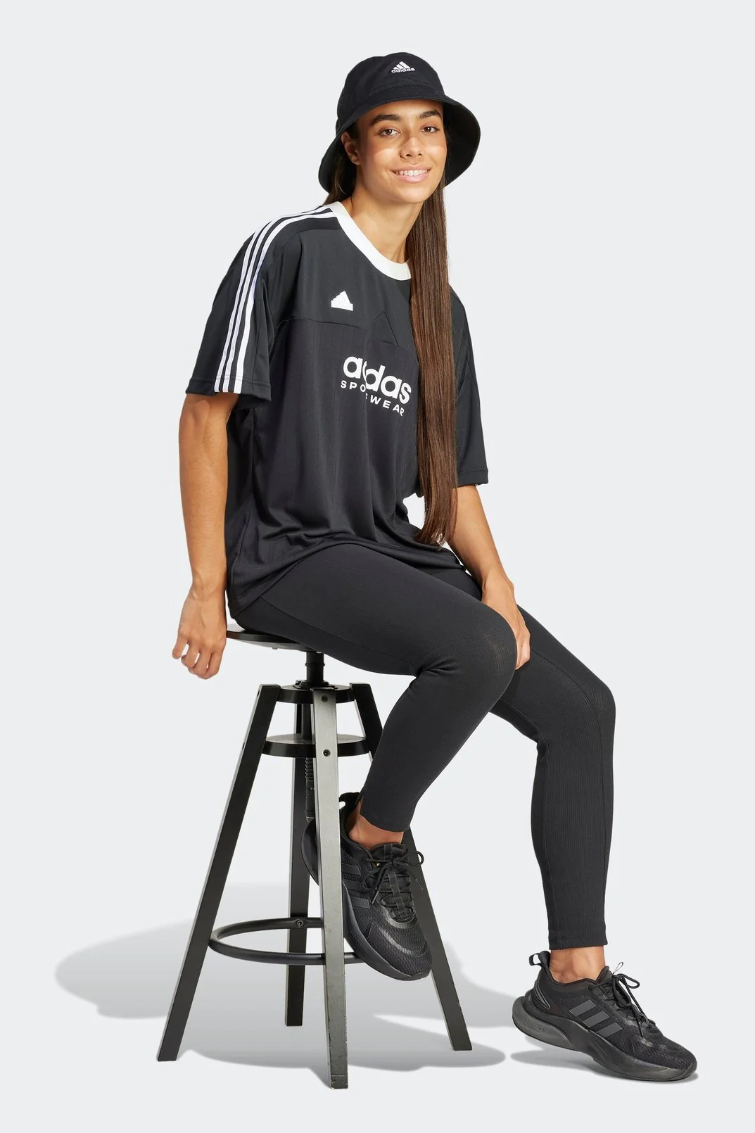 טייץ לנשים LOUNGE RIBBED HIGH-WAIST 7/8 בצבע שחור - Image 4