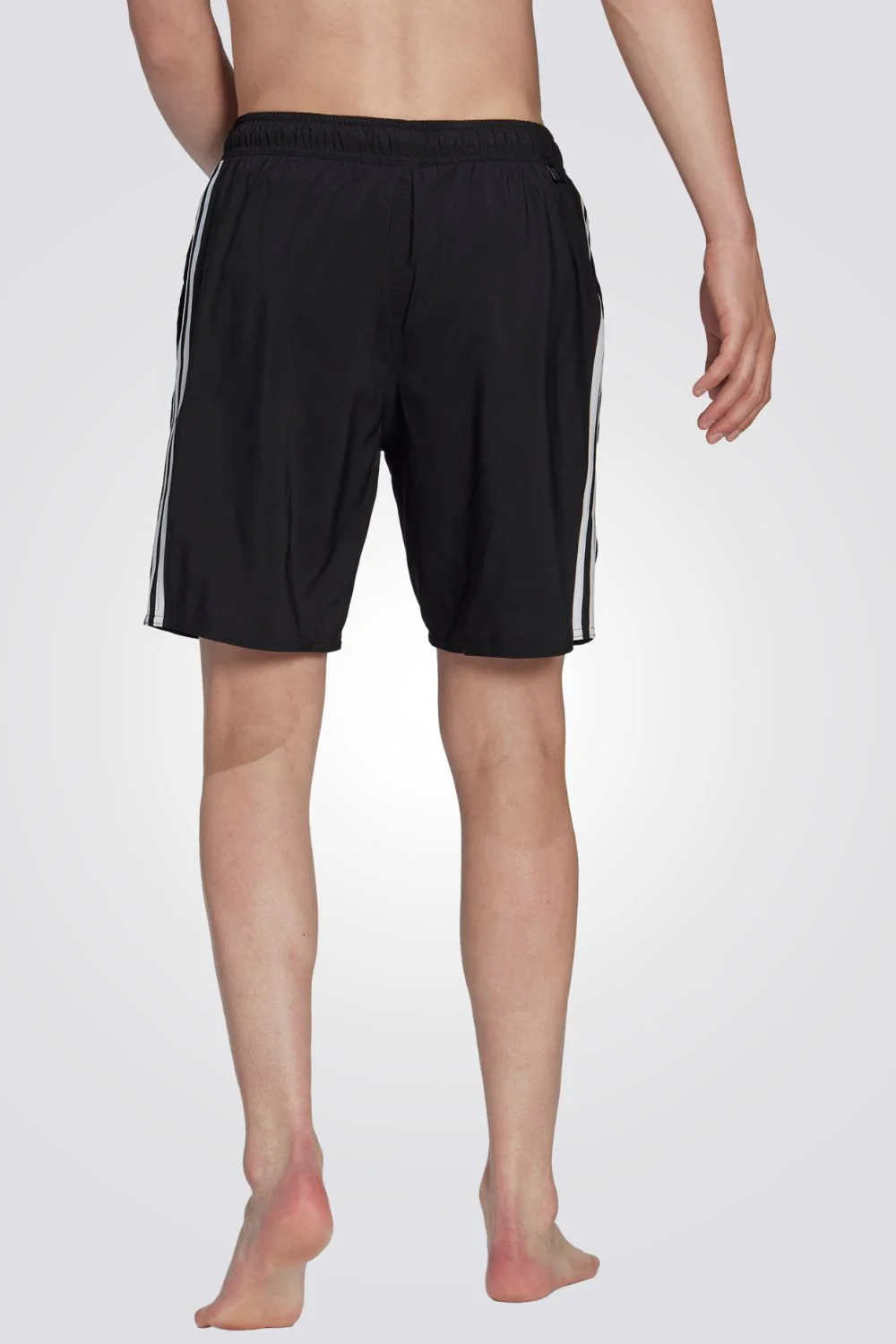 בגד ים לגברים 3-STRIPES CLX  בצבע לבן ושחור - Image 2