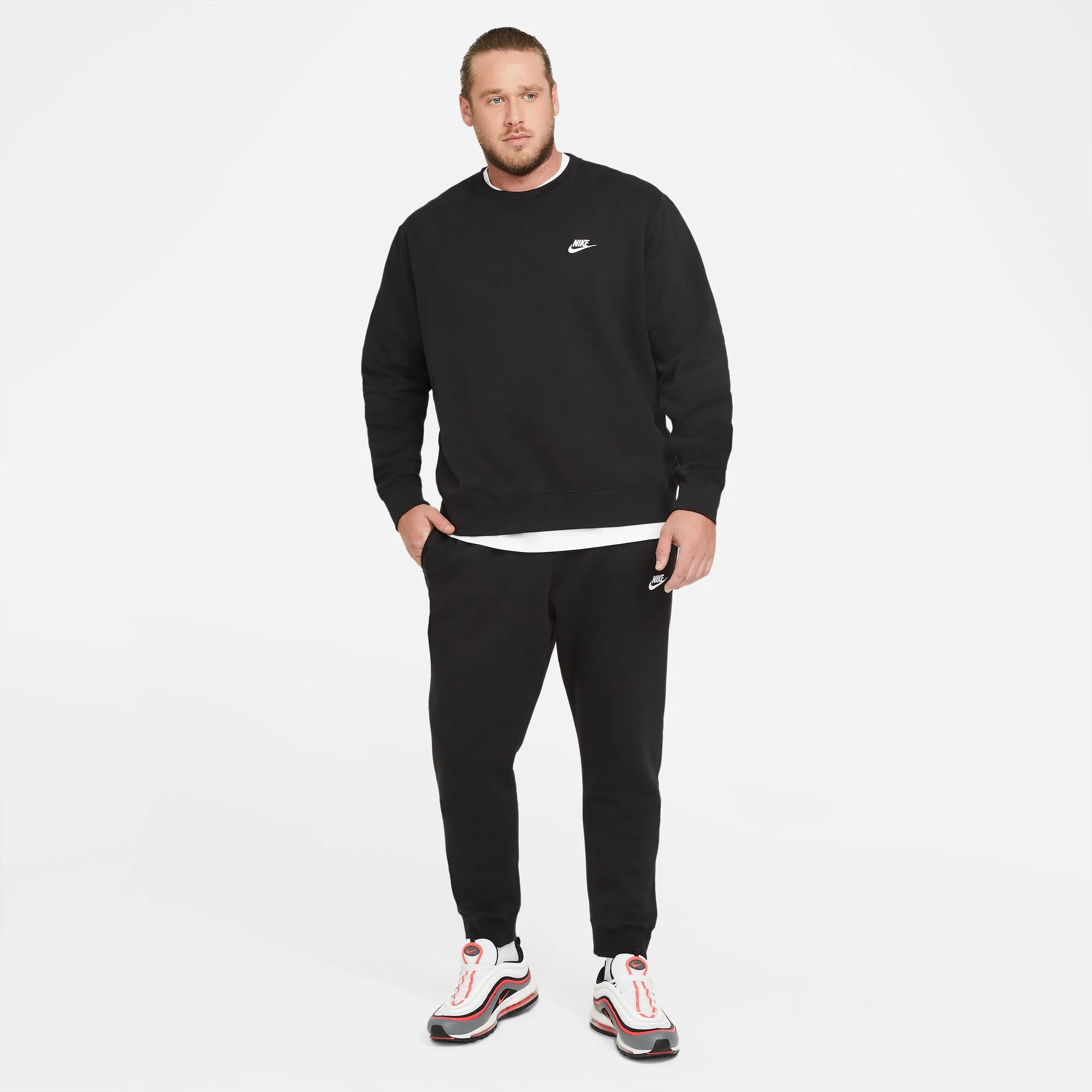 סווטשירט לגברים Sportswear Club Fleece בצבע שחור - Image 5