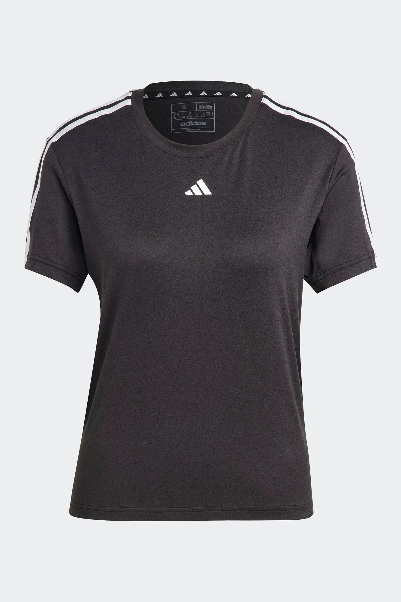 טישירט לנשים AEROREADY TRAIN ESSENTIALS 3-STRIPES בצבע שחור ולבן - Image 6