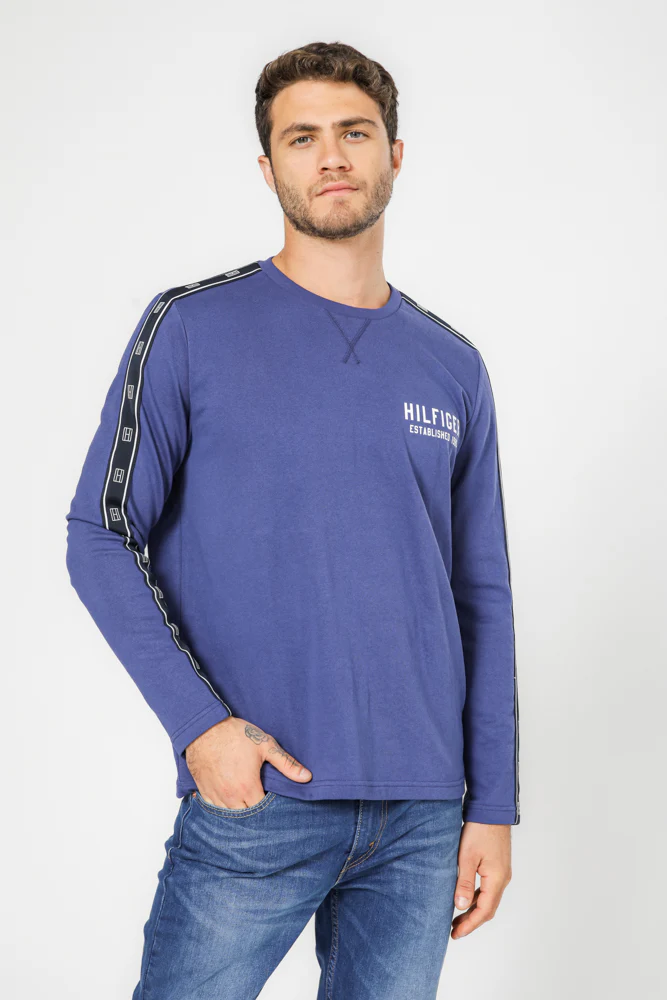 חולצה ארוכה לגברים LOUNGE CREWNECK בצבע כחול | טומי הילפיגר - Image 6