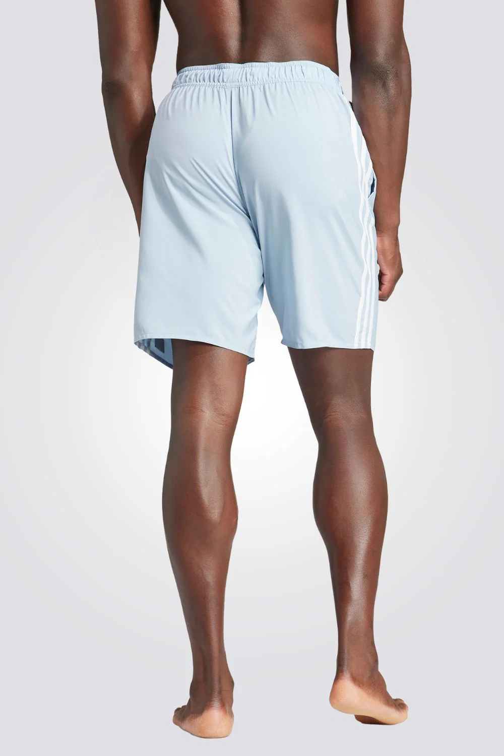 בגד ים לגברים 3 STRIPES CLX בצבע תכלת ולבן - Image 2