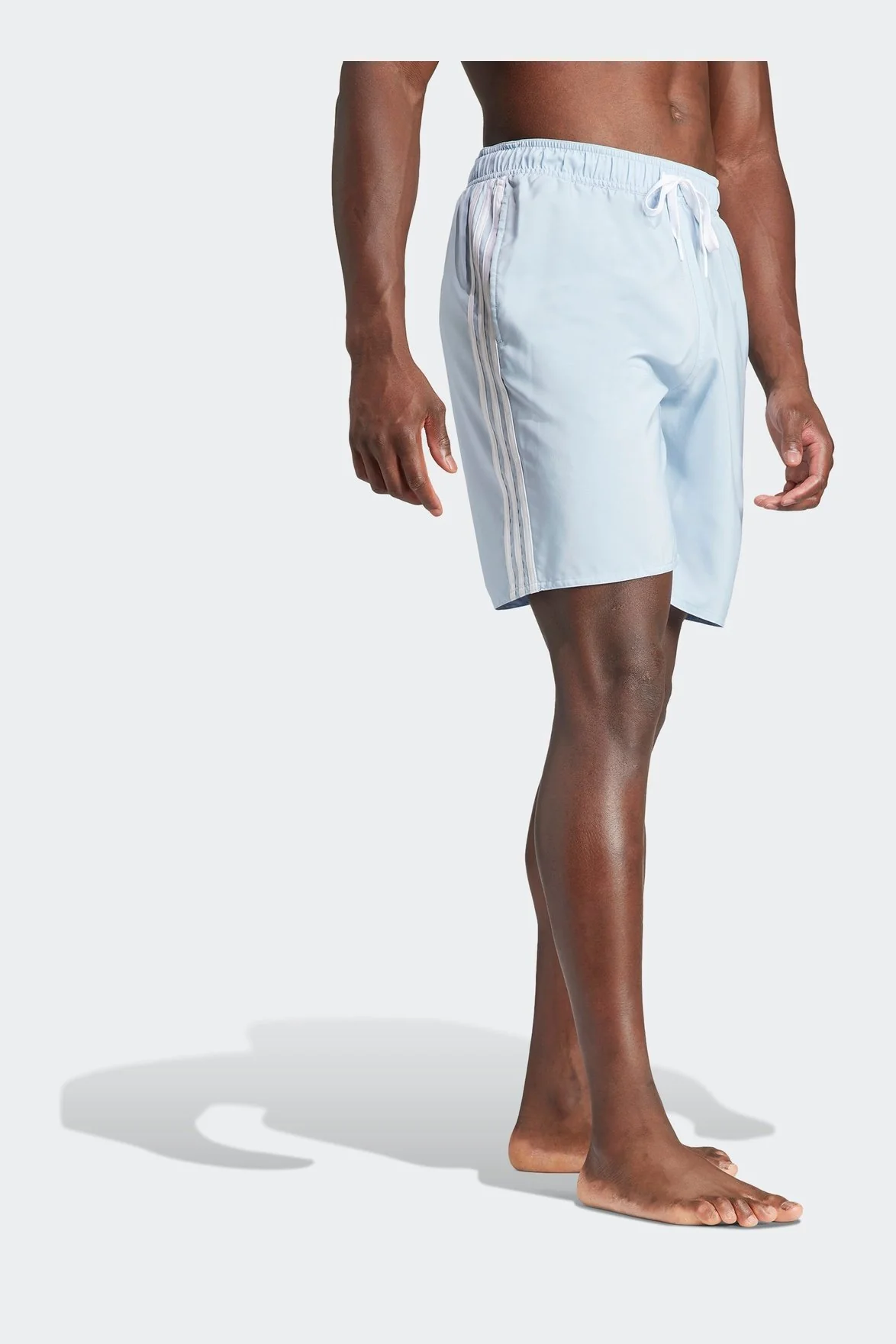 בגד ים לגברים 3 STRIPES CLX בצבע תכלת ולבן - Image 3