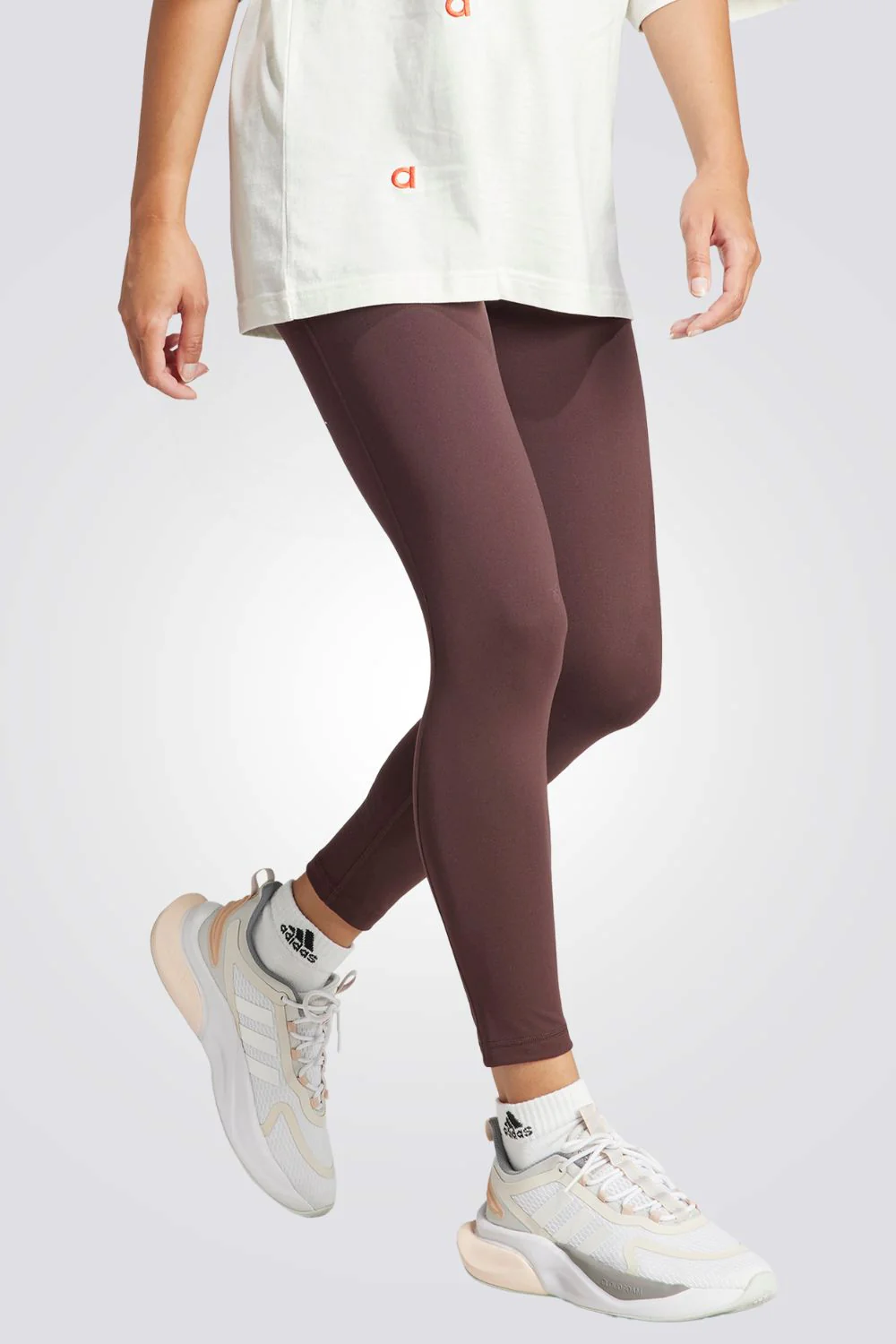 טייץ לנשים HIGH-WAISTED PRINT בצבע בורדו