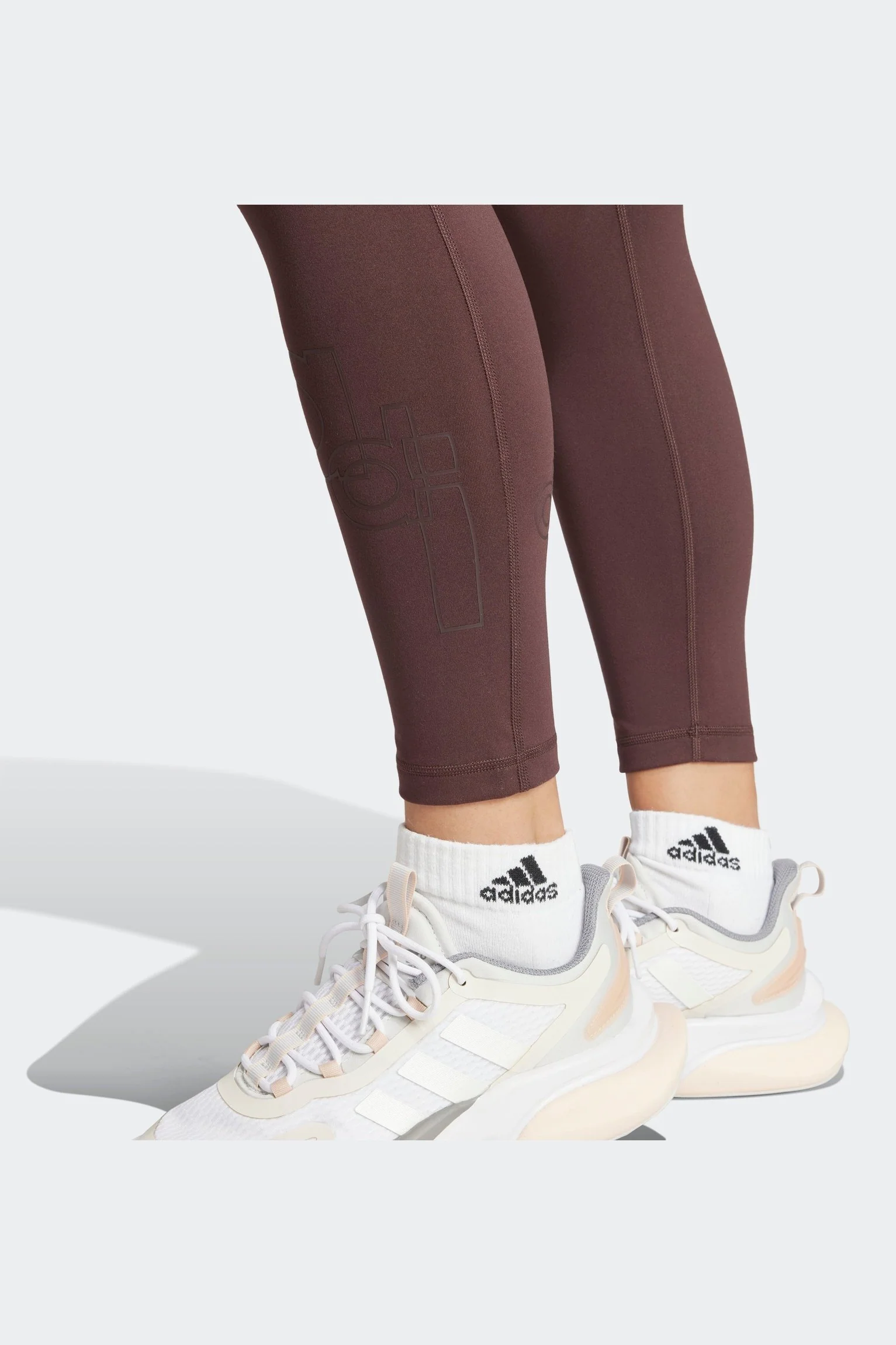 טייץ לנשים HIGH-WAISTED PRINT בצבע בורדו - Image 4