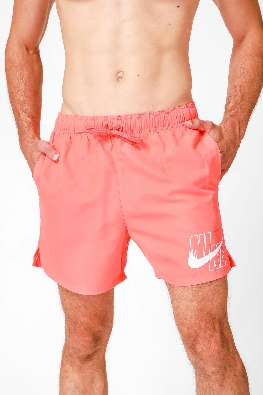 בגד ים NIKE LOGO SOLID בצבע אדום - Image 3
