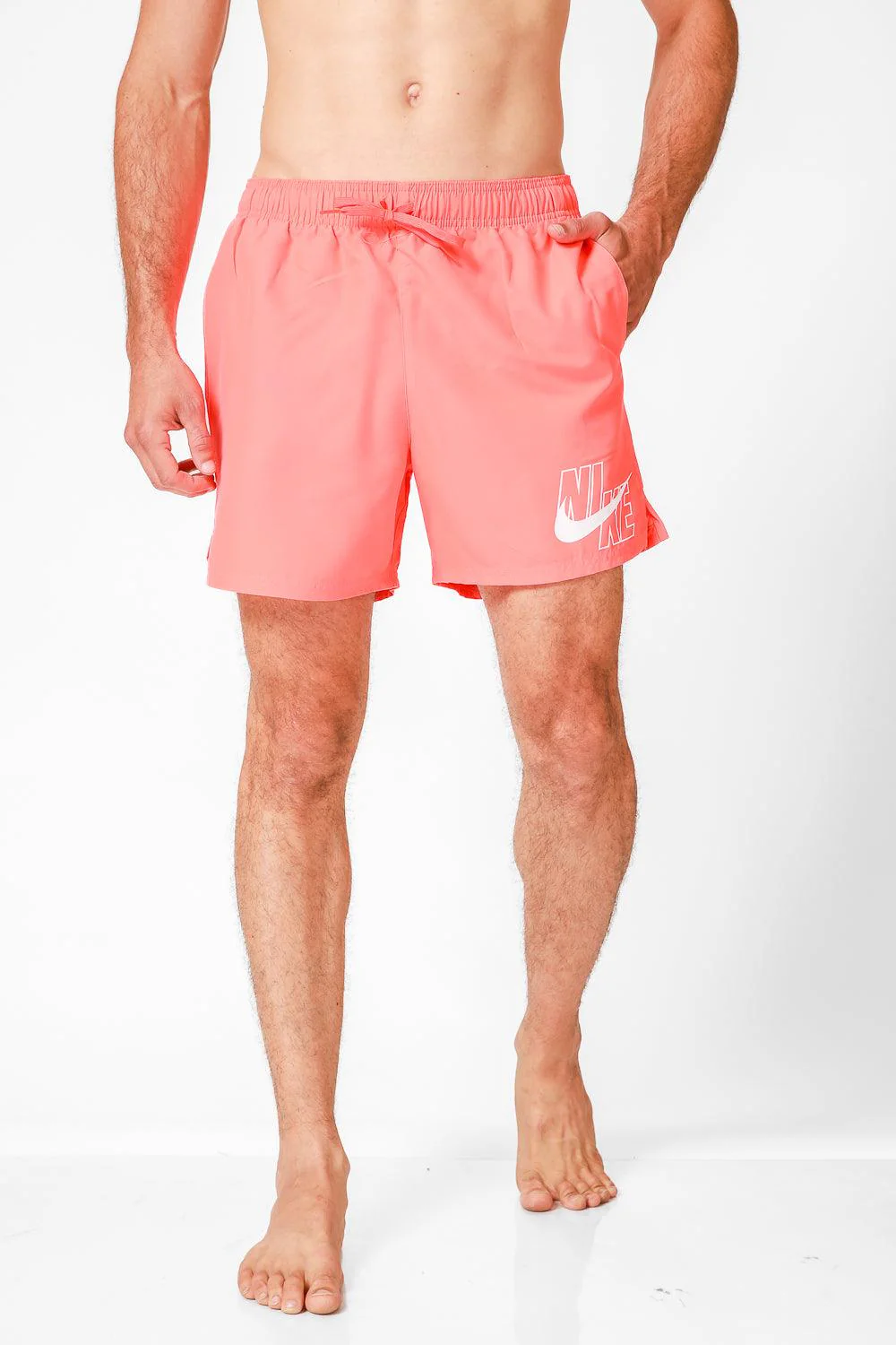 בגד ים NIKE LOGO SOLID בצבע אדום - Image 5