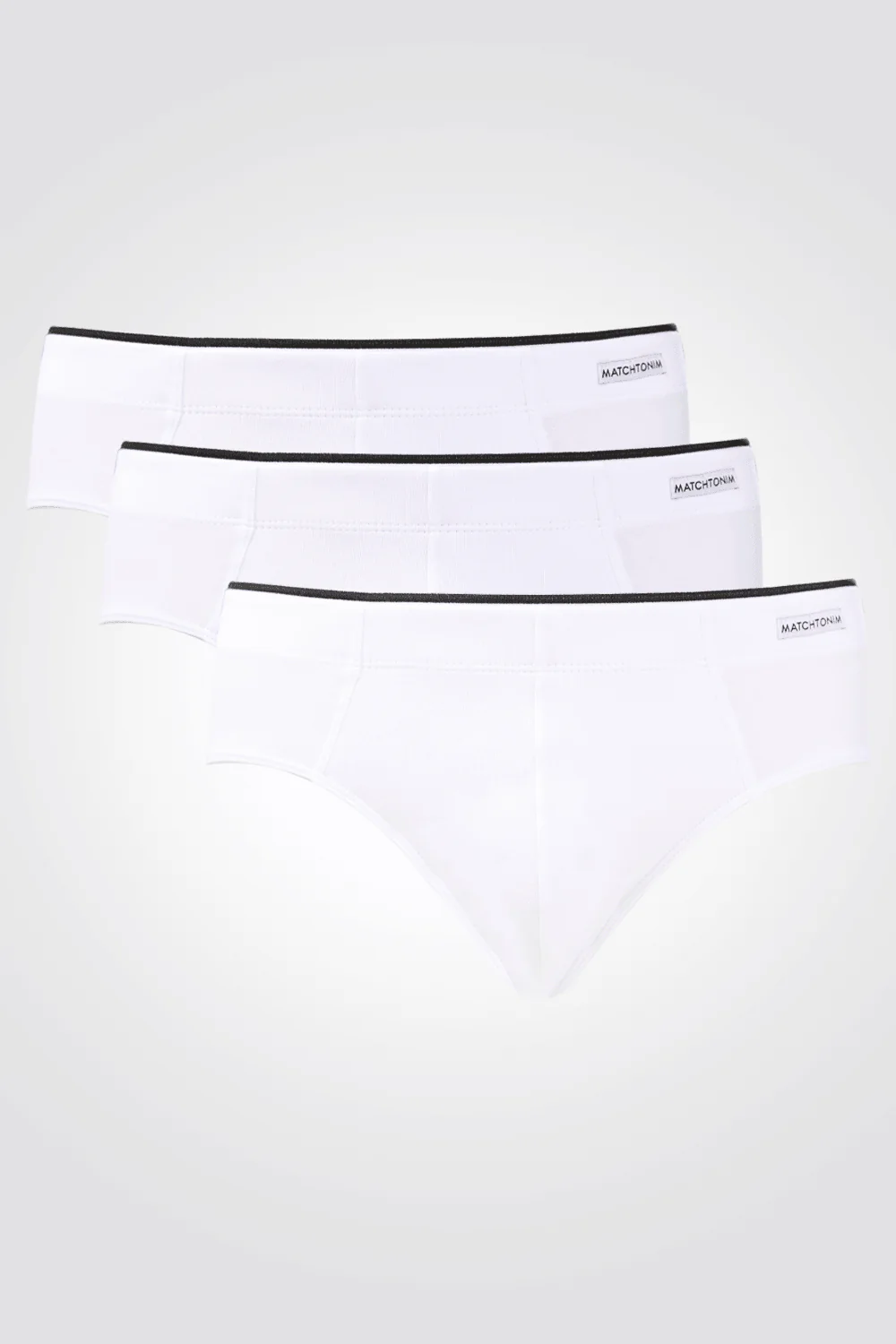 מארז 3 תחתוני סליפ COTTON STRETCH בצבע לבן