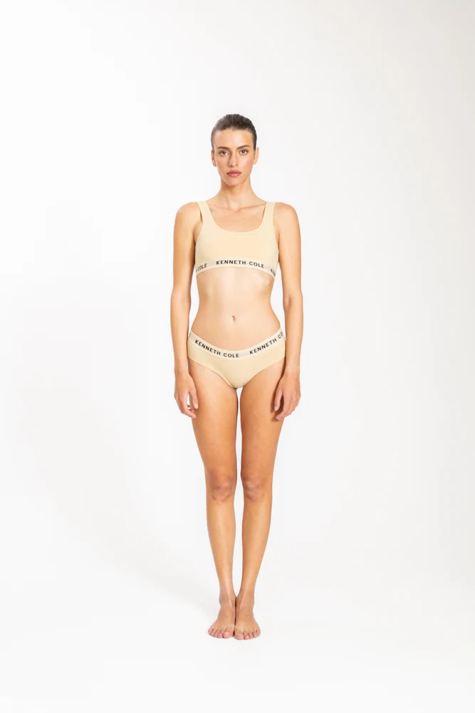 טאנק טופ לוגו עם גומי רחב בצבע ניוד - Image 2