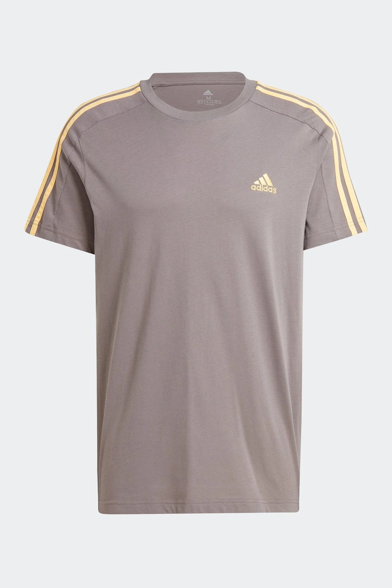 טישירט לגברים ESSENTIALS SINGLE 3 STRIPES בצבע פחם - Image 5
