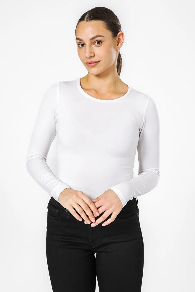 חולצה תרמית אנטי בקטריאלית צווארון עגול - SLIM FIT