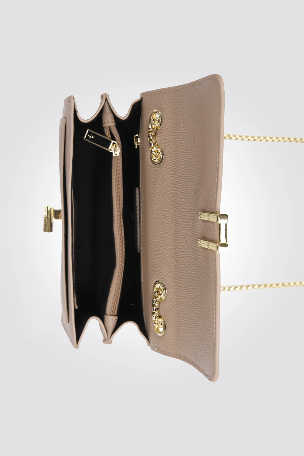 תיק צד CROSSBODY דמוי עור בצבע ניוד - Image 2
