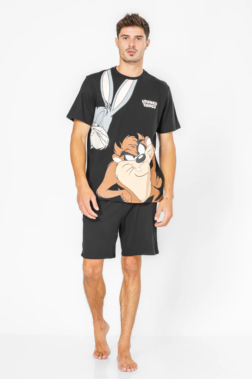 סט פיג’מה קצרה LOONEY TUNES בצבע שחור - Image 3
