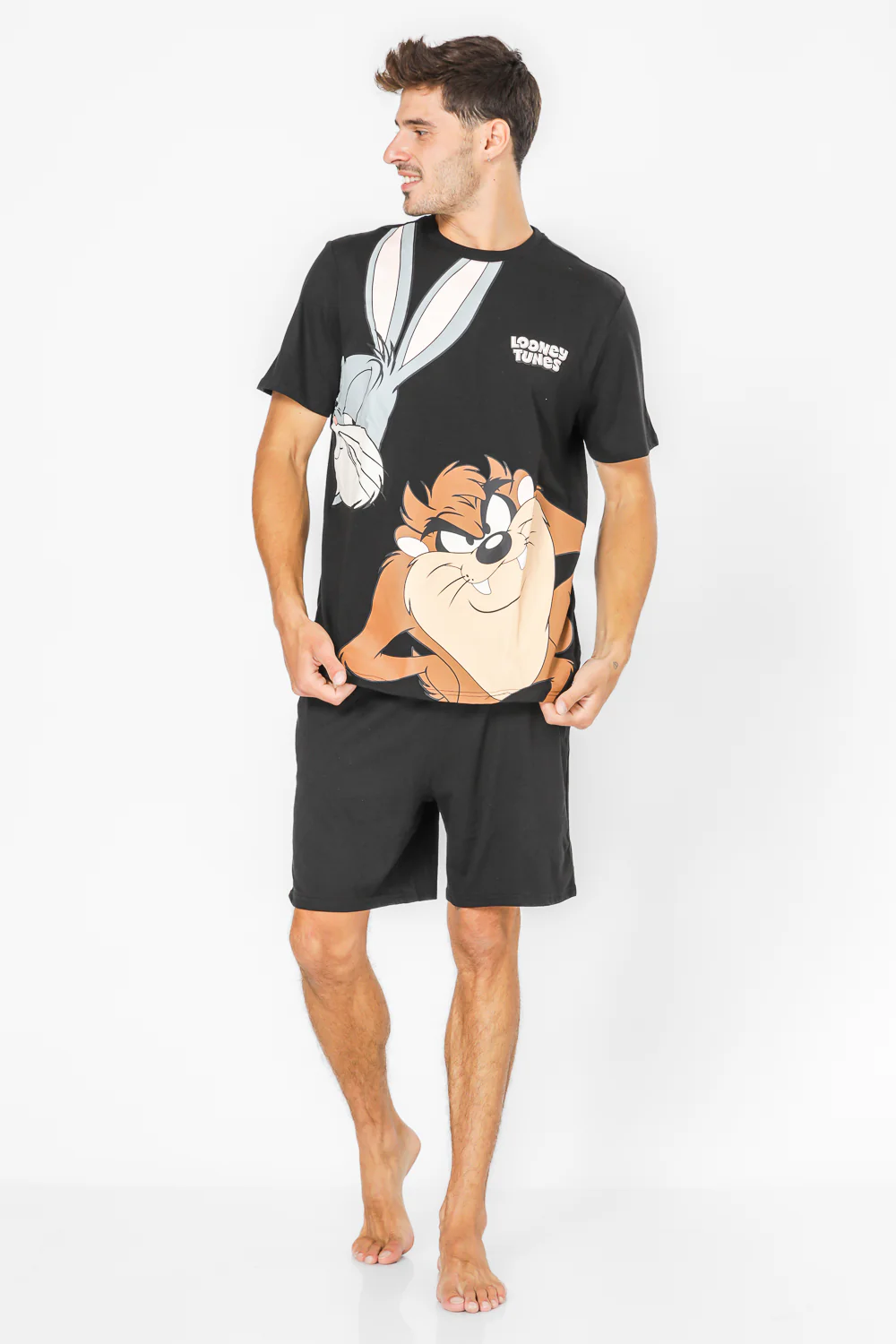 סט פיג’מה קצרה LOONEY TUNES בצבע שחור - Image 5