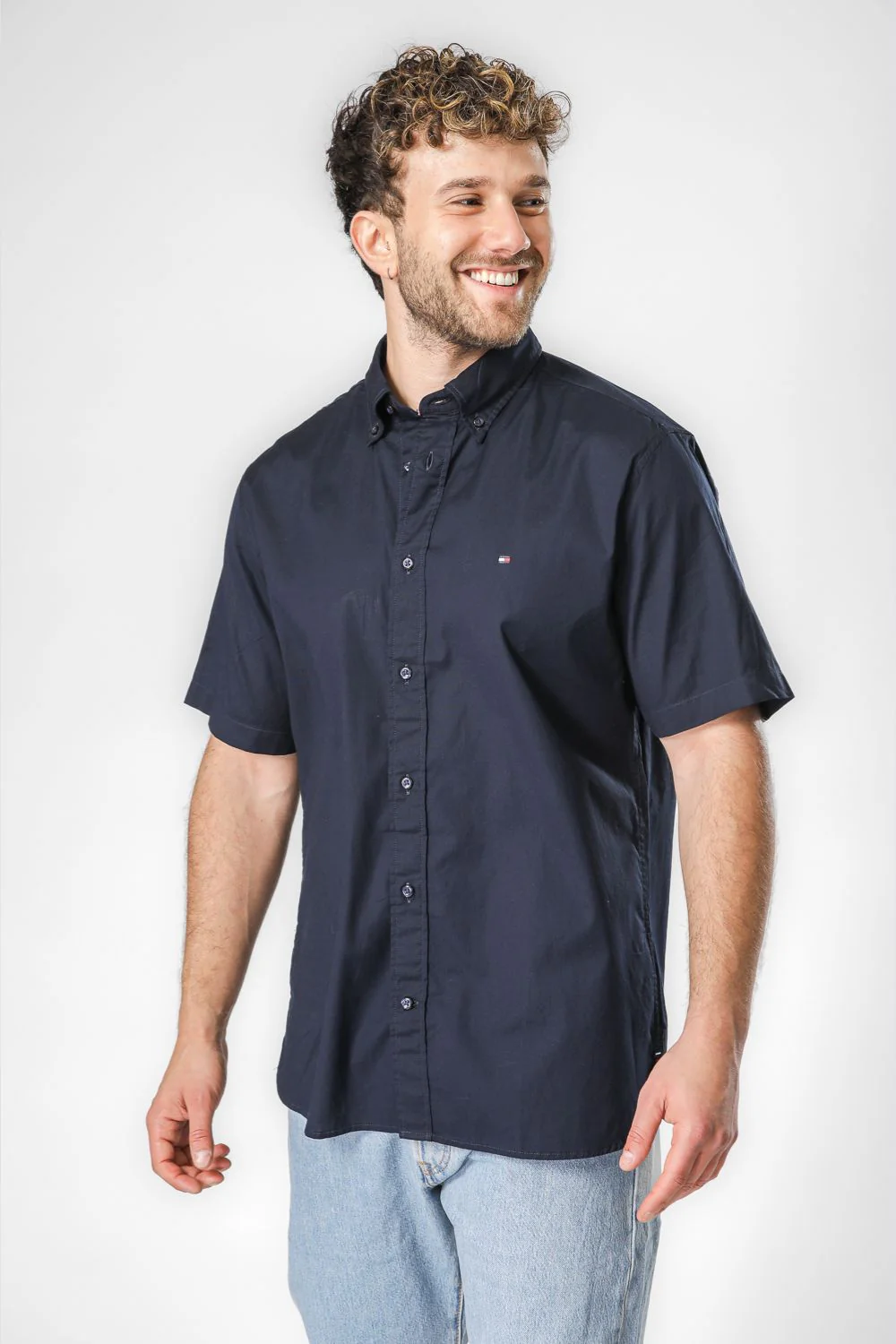 חולצה מכופתרת פופלין FLEX שרוול קצר - Image 3